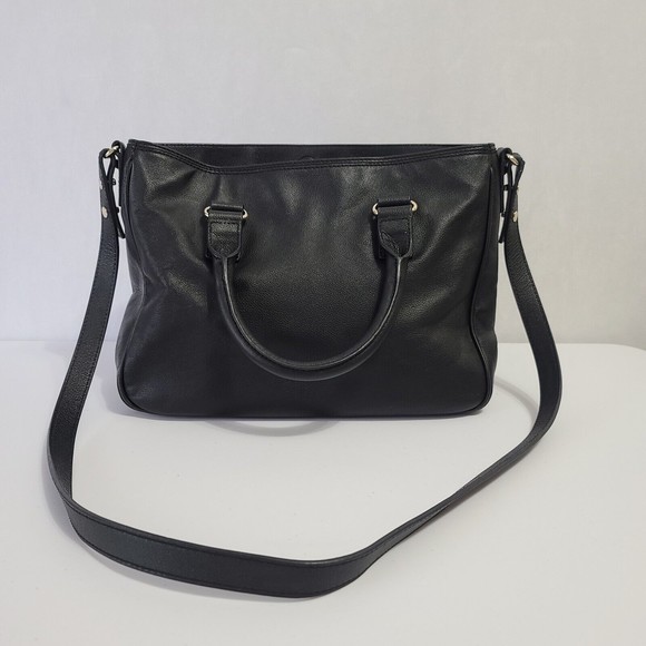 Kate Spade New York Primrose Hill Goldie Bow Satchel Black Leather Handbag Purse - Picture 3 of 16